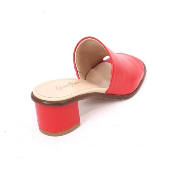 Gianni Ferrante 4330c Red Leather Slide Heel Sandal 36.5  Gianni Ferrante 4330c Red Leather Slide Heel Sandal